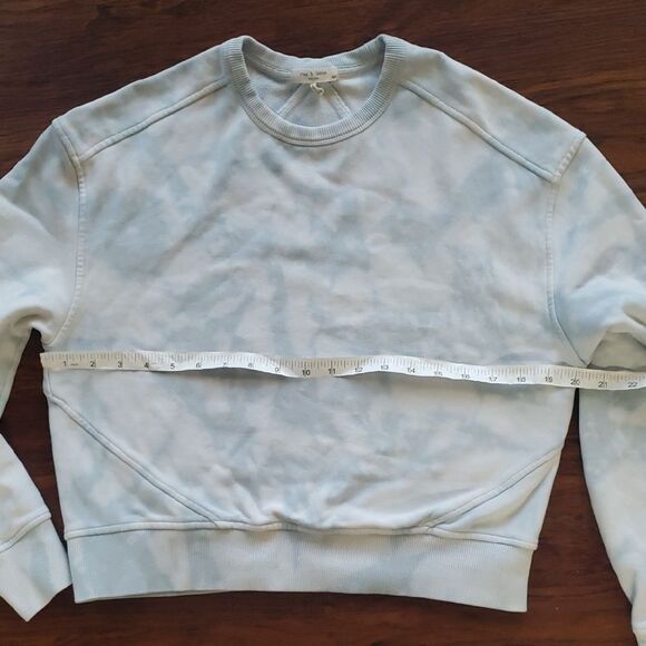 Rag & Bone Light Blue Cloud Chic Feminine Trendy Retro Cropped Sweatshirt Size S - Picture 6 of 8